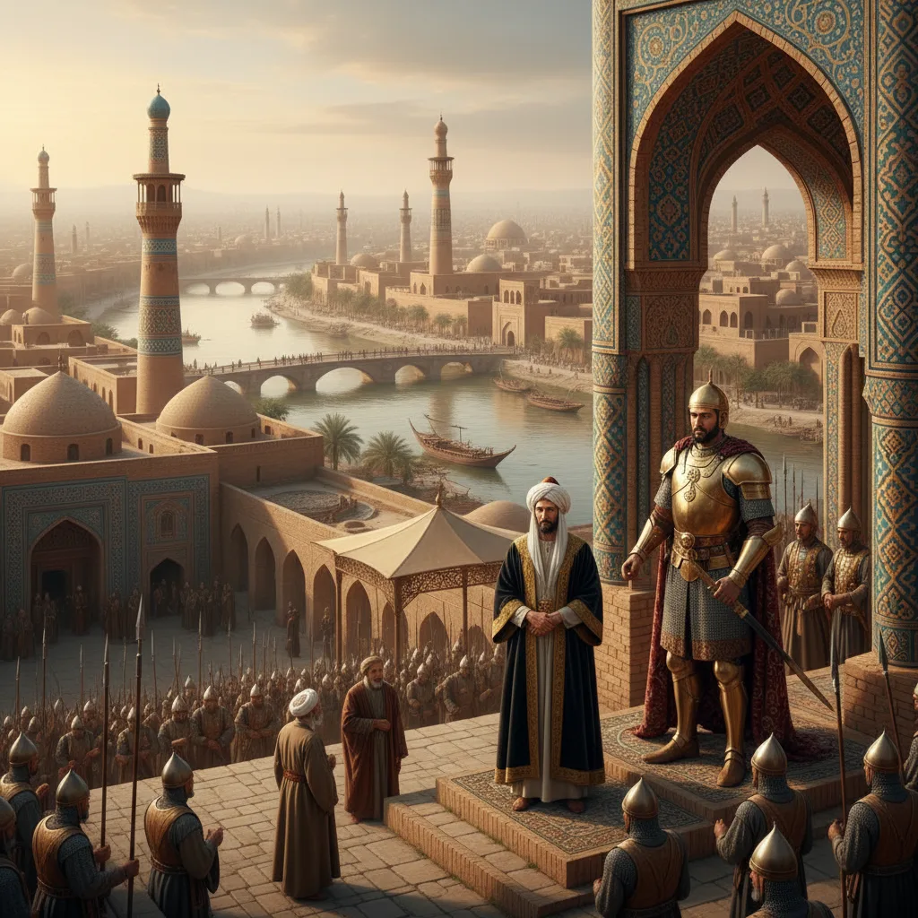 Il califfo al-Mustakfi come burattino buyide, Baghdad 945 CE.