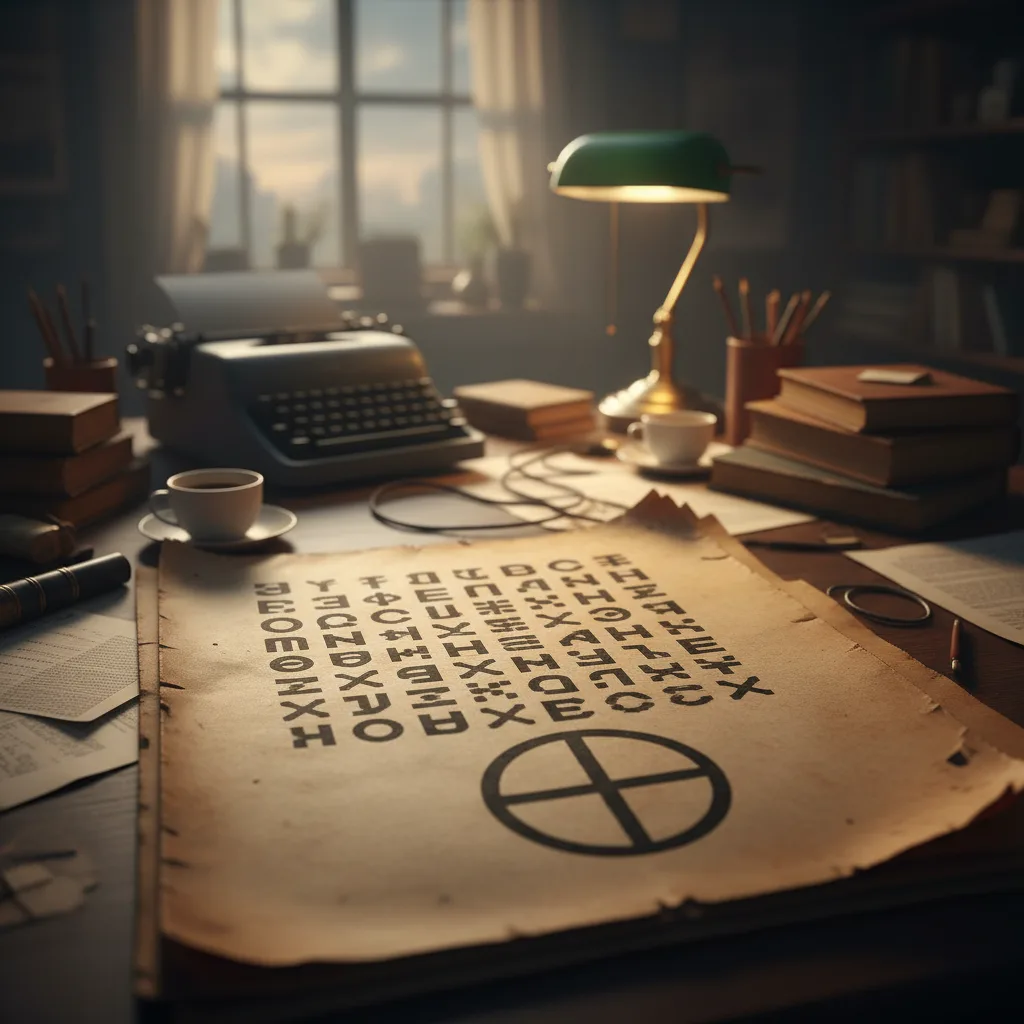 Lettera cifrata criptica e simbolo a mirino del Killer dello Zodiaco.