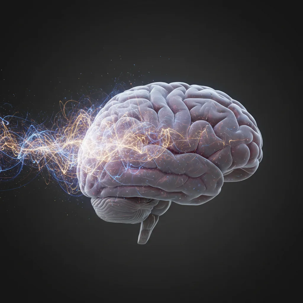 Representación abstracta de la oleada eléctrica final de un cerebro.
