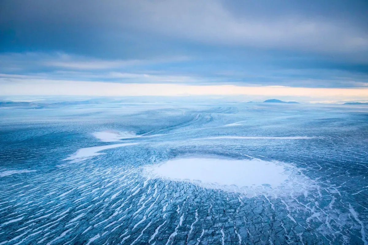 Greenland's ice sheet, a vast expanse of frozen water, is losing an average of 280 gigatons of ice p