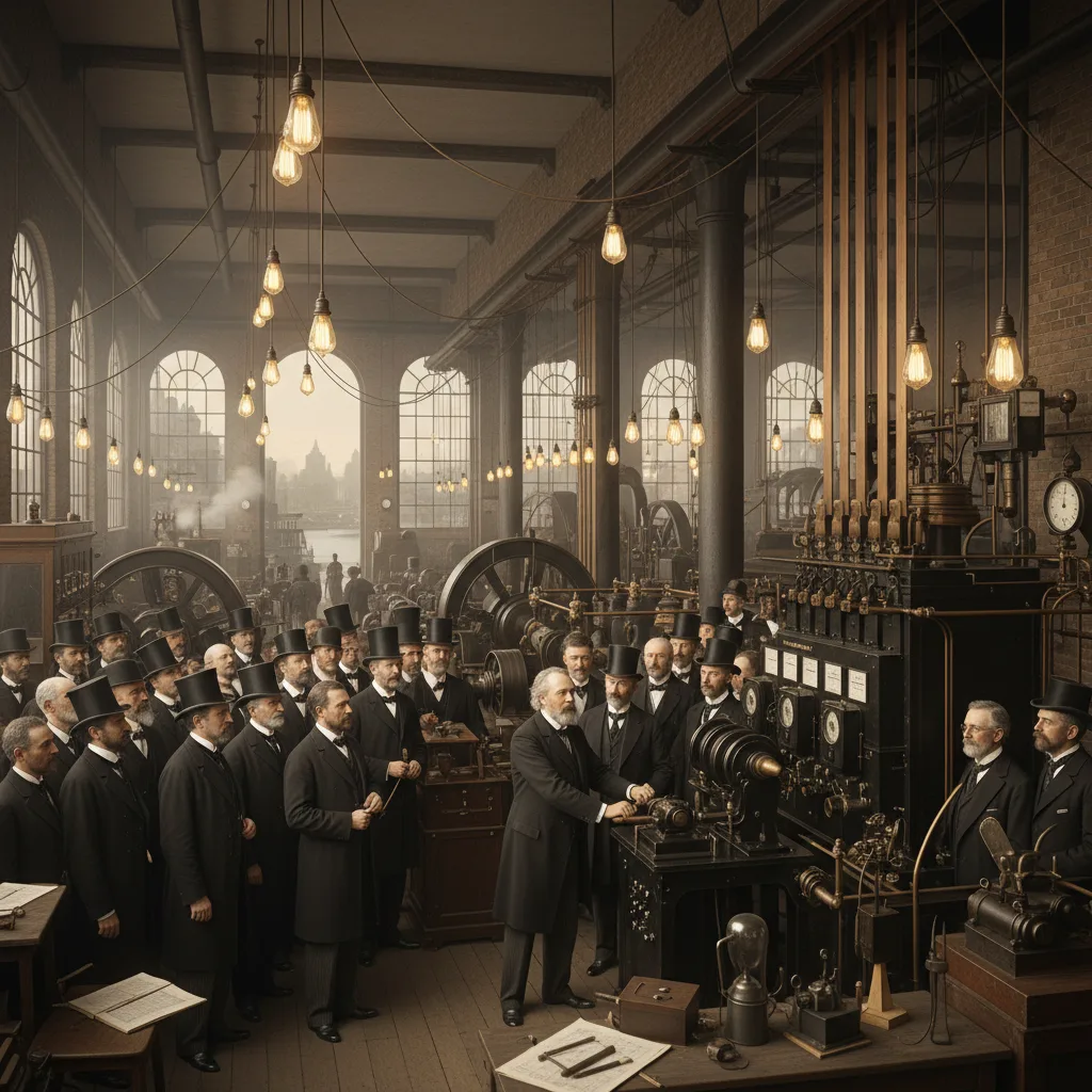Thomas Edison inaugura la Pearl Street Station, illuminando Lower Manhattan, 1882.