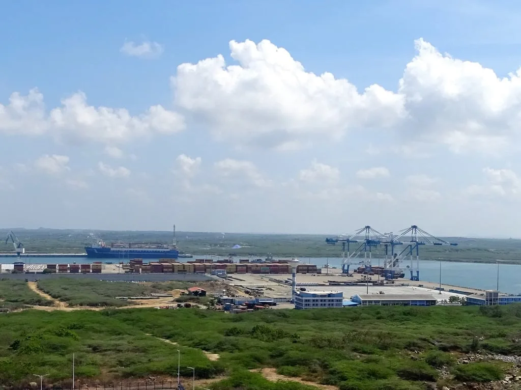 The Hambantota Port in southern Sri Lanka, a key project of China's Belt and Road Initiative, became