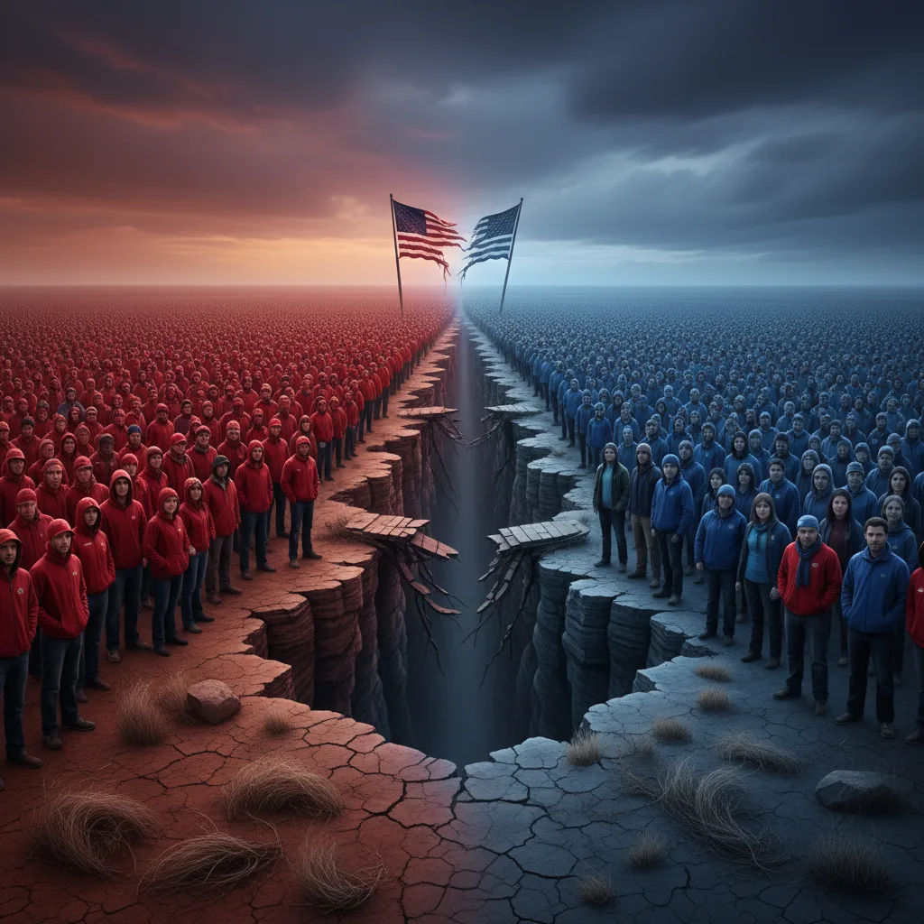 Paysage politique américain, 2016, caractérisé par une profonde polarisation.