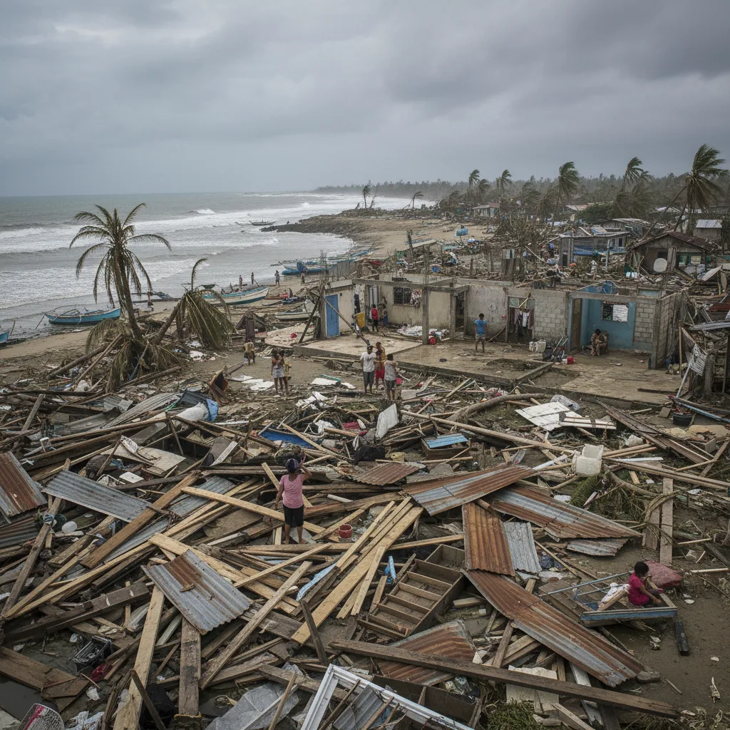Devastación después del tifón Haiyan (Yolanda) en Filipinas, 2013.