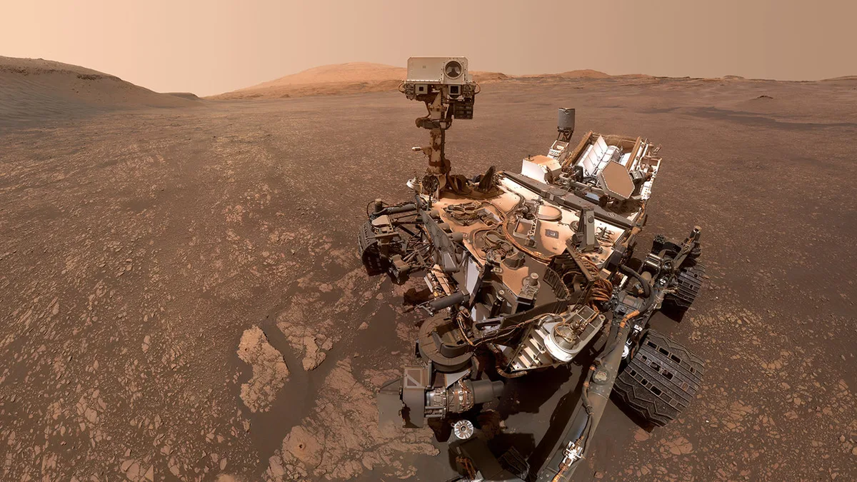 NASA's Curiosity rover, seen here exploring the Martian surface, landed in Gale Crater in August 201