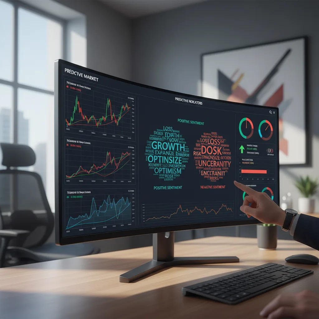 Tableau de bord intégré de ML et d'analyse des sentiments affichant les prévisions du marché.