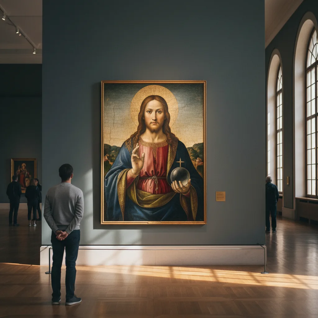 Antico dipinto di Cristo, capolavoro.